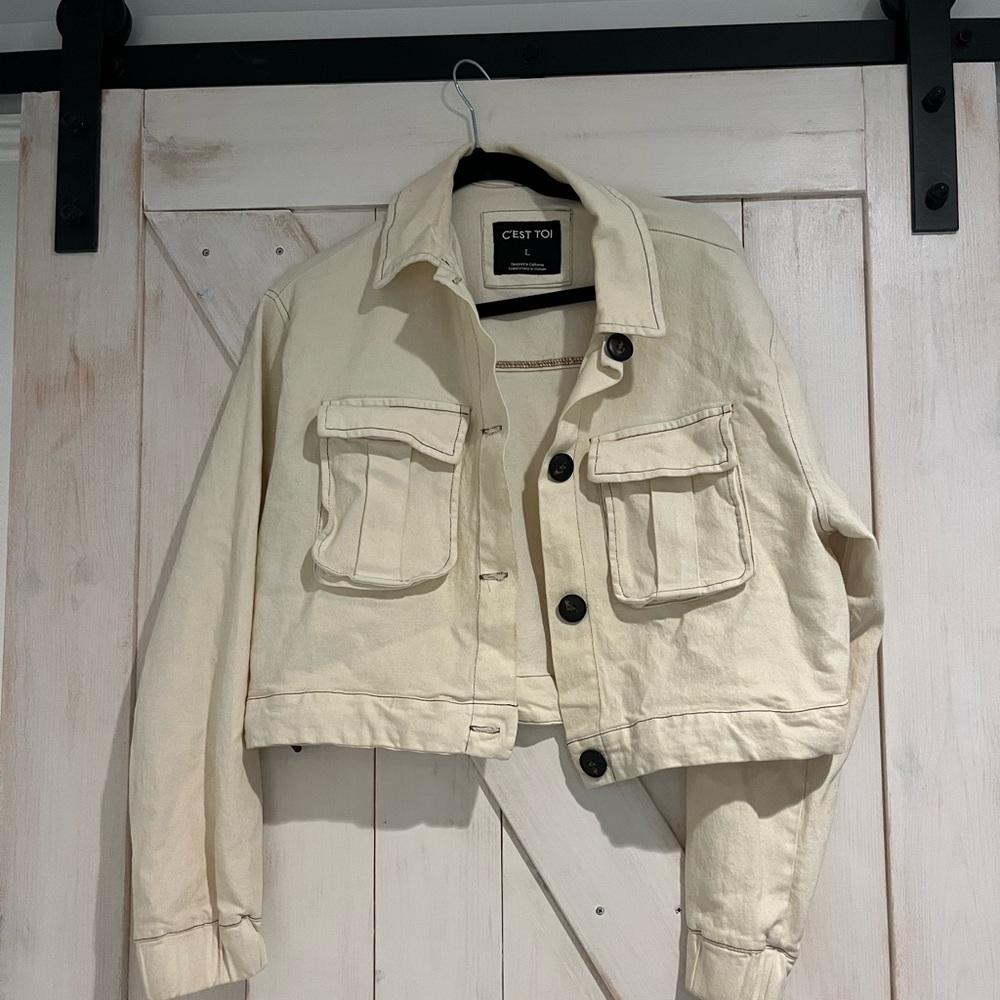 Boutique tan/ beige jean jacket